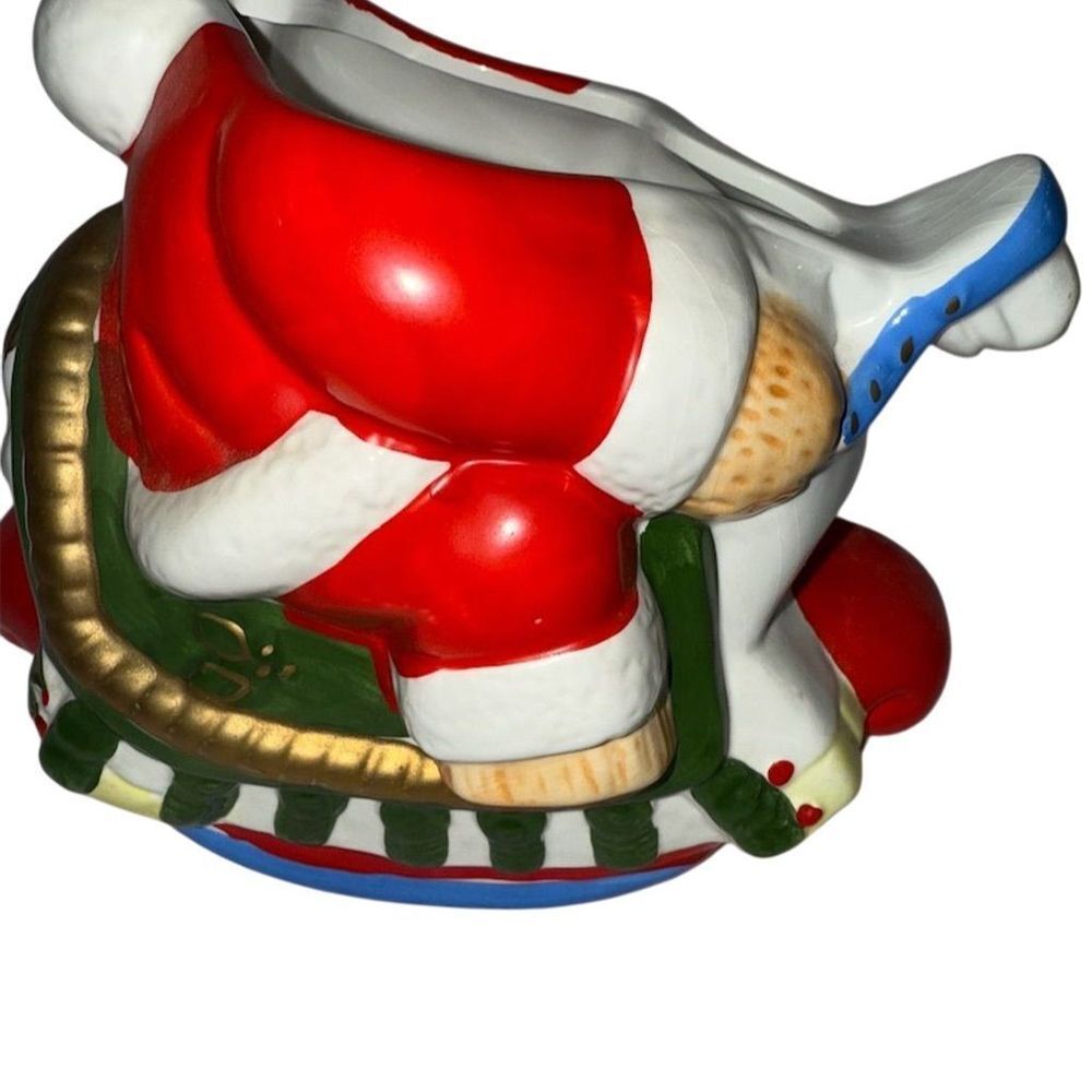 Fitz And Floyd Vintage Santa Claus Ceramic Cookie Jar Hand-Painted missing lid